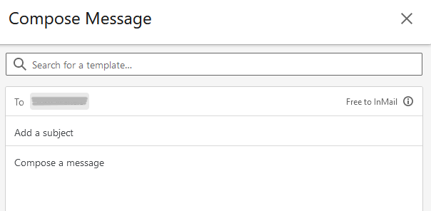 Screenshot - LinkedIn example Free to InMail